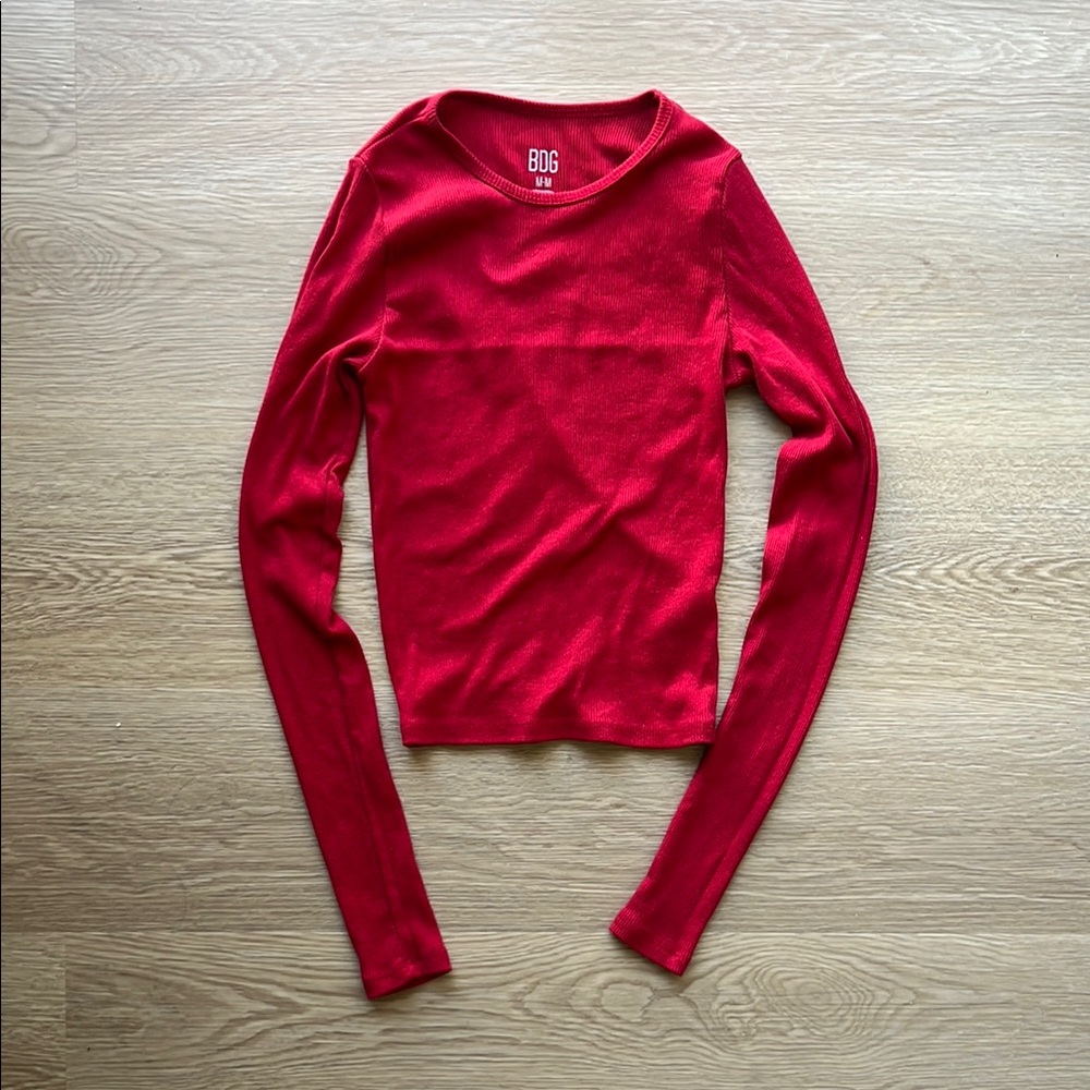 BDG Red Long Sleeve Top